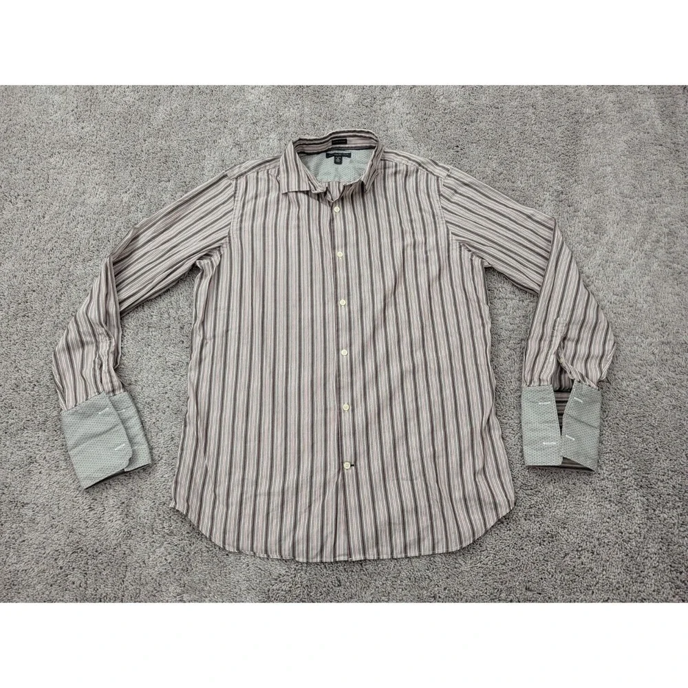 Banana Republic Dress Shirt Mens‎ Extra Large Slim Fit Striped French Cuff